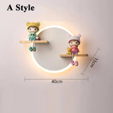 Children Room Doll Display Wall Lamps Ceramic Unicorn Character Bedroom Decoration Sconce Lustres LED Kid Room Night Wall Lights