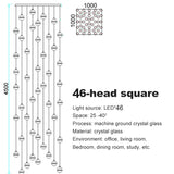 LED Villa Staircase Pendant Lights Long Cable Hanging crystal glass ball droplight for Restaurant Bar Indoor Decorative