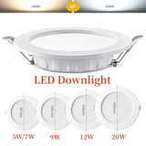 LED Downlight Recessed Ceiling Lamp 5W 7W 9W 12W 20W AC220V Cold White LED Spotlight for Living Room Corridor Bathroom Kitchen