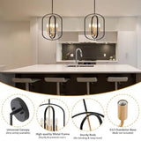 Black and Gold Chandelier for Dining Room Light Fixture Chandelier for Entryway Light Fixture Foyer Lighting Fixtures Adjustabl