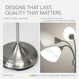 Floor Lamp with 5 Movable Shades and Adjustable Brightness Perfect Lighting for Bedroom Decor, Beauty and Art Studio