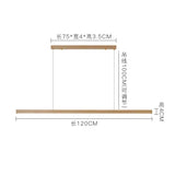 Japanese Pendant Light Black Walnut Fashion Home Design Nordic Long Strip Light Office Simple Wooden Dining Table Light
