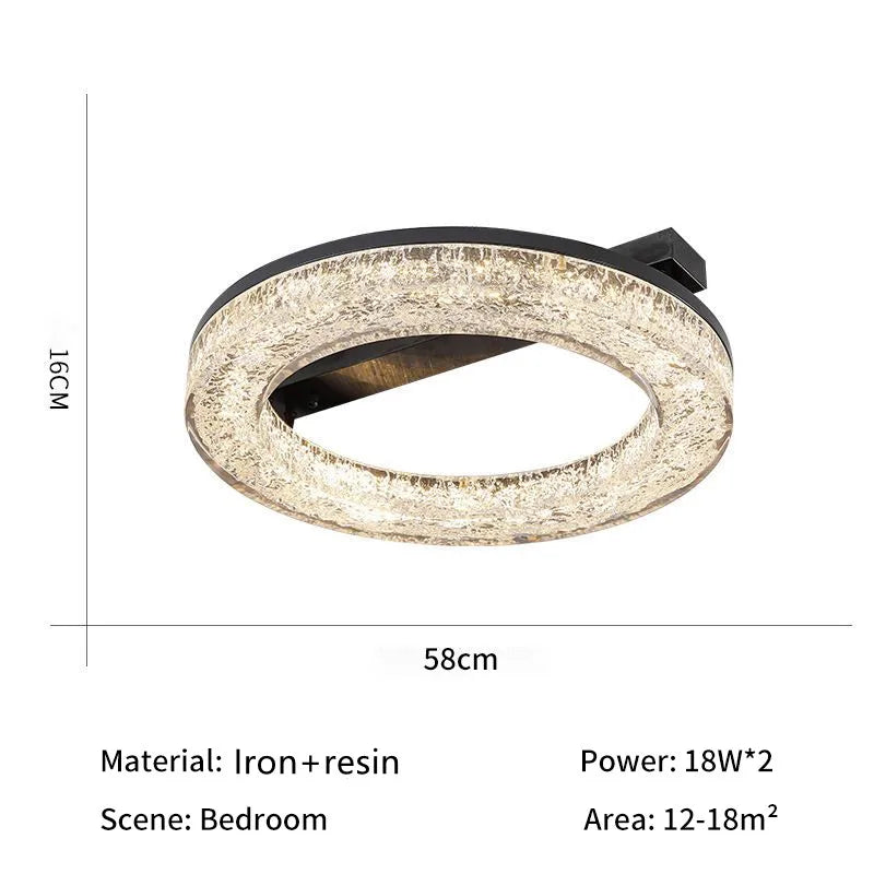 Light luxury Resin LED Ceiling light Living room Dining Bedroom Designer Pendant lamp Black Italian Minimalist Lighting fixture