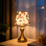 Nordic retro style desk lamp with fabric lampshade - USB powered dimmable night light, perfect for bedroom, study, and home deco