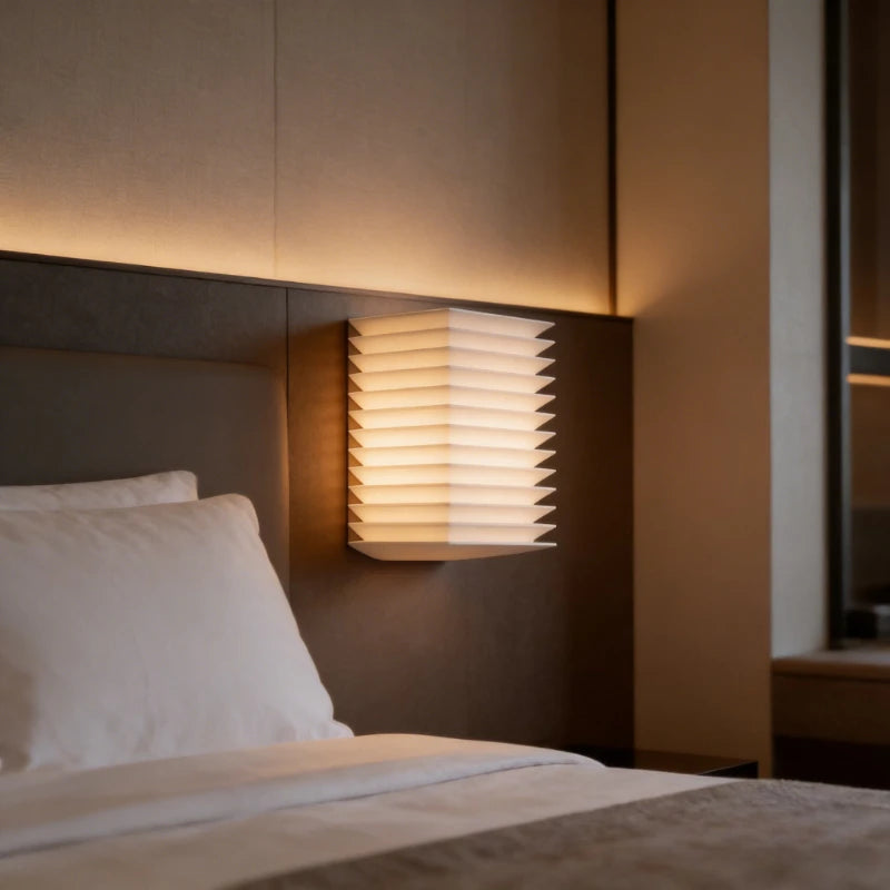 Japanese retro wall lamp square bedroom Wabi Sabi Style wall light louvered living room staircase Corridor decor Indoor Lighting