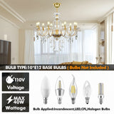 10Arms K9 Crystal Chandelier Adjustable Chain Ceiling Pendant Lamp Modern Lighting For Living Room Bedroom Hall Home Decor