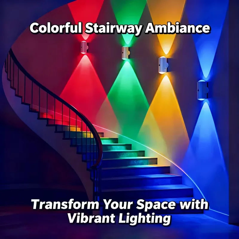 RGB Motion Sensor LED Wall Lights - Rechargeable Magnetic Night Light with Remote (16 Colors)