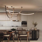 Nordic Modern Hanging Pendant Lamp Lustre Minimalist Line Design Led Light Home Decor Living Room Dining Hotel Salon Chandeliers