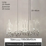 Luxury Crystal Pendant Chandelier Nordic Tree Branch Candle Shaped Indoor Lighting Living Room Bedroom Led Decoration Light