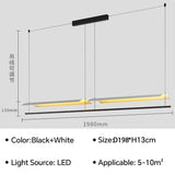 Nordic Minimalist LED Linear Pendant Light - Modern Industrial Hanging Chandelier for Dining Room, Kitchen Island, Bar & Office