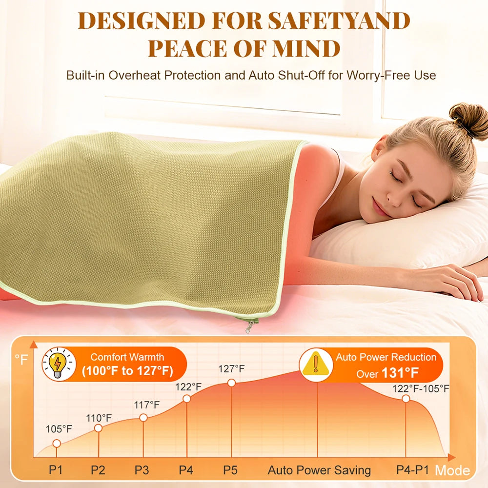 Red Light Therapy Blanket 660nm 850nm - Infrared Heating Shawl for Pain Relief