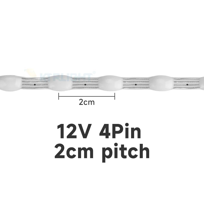 Ktrlight 12V 4pin WS2811 Data/GND/Return Black and transparent addressable Christmas Lights Addressable WS2812B RGBIC Seed Pixel