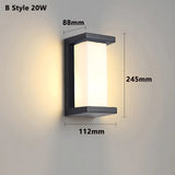 Sports Radar Voice Sensor Wall Light LED Outdoor Waterproof Wall Light 20W AC85-265V IP65 for Porch Balcony Courtyard