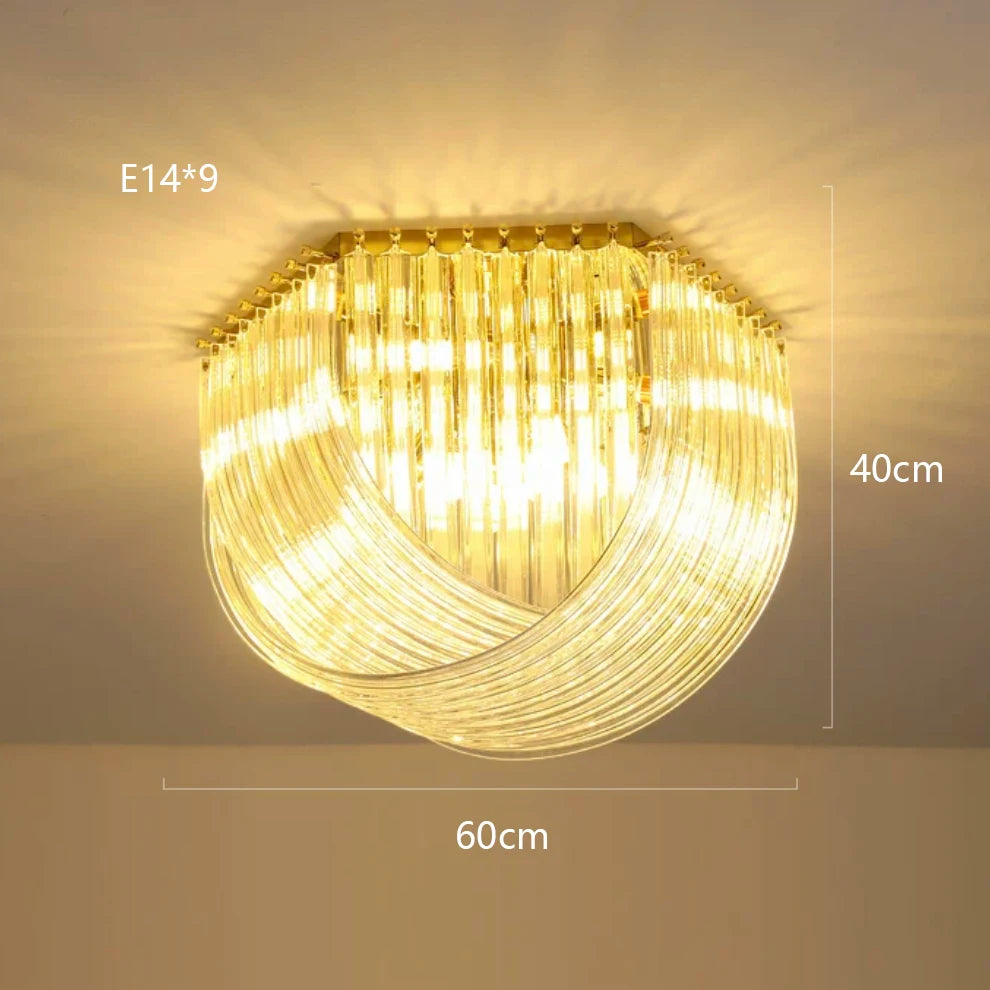 Nordic U -shaped Glass Tube Modern Chandeliers For Living Room  Restaurant Bedroom Bedside Ceiling Lamp Lustre Lamparas Fixtures