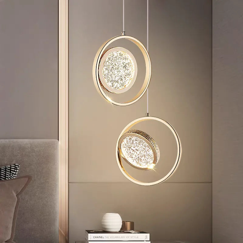 Light Luxury Art Pendant Lamp High-end Atmosphere LED Lights for Bedroom Bedside Lamps Creative Entrance Living Room Decoration