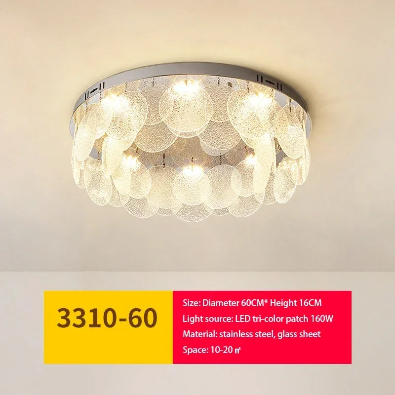 Modern LED Ceiling Lamp Metal Art Glass Chandelier Hanging Lamp Living Room Kitchen Indoor Decoration Ceiling Lustre Fixture