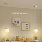 Children's Room Little Bear Pendant Lights LED Minimalist Chandelier Nordic Home Decoration Bedroom Bedside Hanging Lamp Fixture