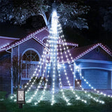 9x3M Outdoor Christmas Waterfall Star String Light - 288 LED Hanging Fairy Lights