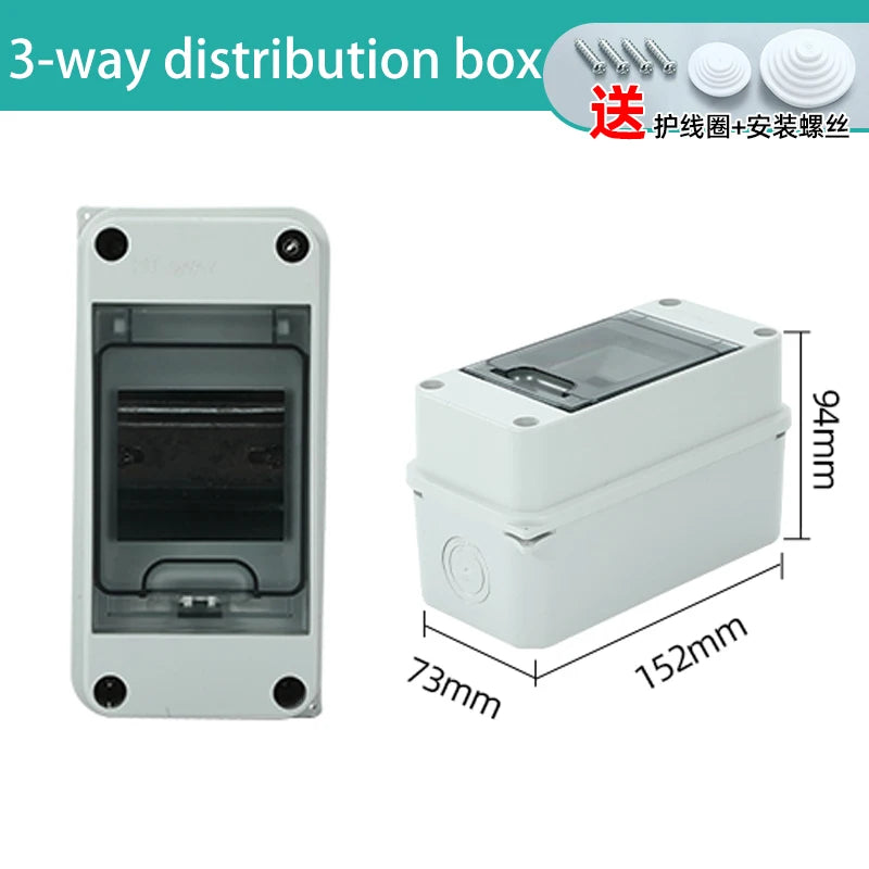 HT Series IP65 Waterproof Electrical Distribution Box (2/3/5/8/12/15/18/24 Way) - PC Plastic Outdoor Junction & Circuit Breaker Switch Box