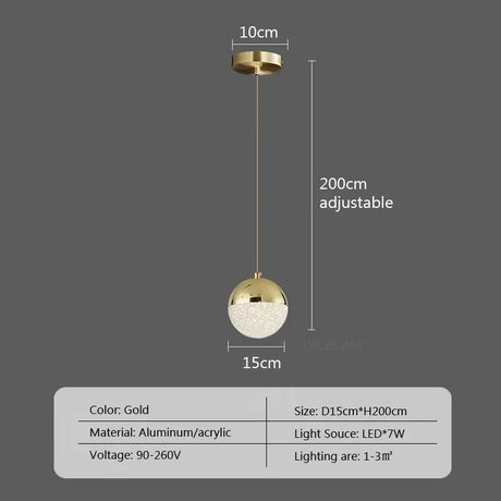 Nordic LED Dining Chandelier Creative Simple Acrylic Half Ball Indoor Pendant Lamp for Restaurant Aisle Corridor Pendant Lamp