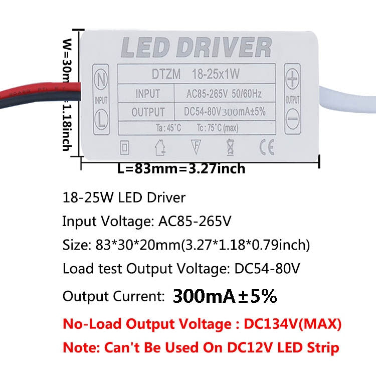 LED Driver 300mA 1-3w 4-7w 8-12w 12-18w 18-25w 25-36w LED Constant Current Driver Power Unit Supply For LED Bulb Transformers