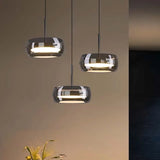 LED Italian minimalist restaurant pendant light, high-end glass dining table bar, desk lamp, modern island dining room lighting