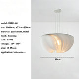 Nordic Wabi-Sabi Parchment Led Pendant Lights Living Dining Room Decor Led Pendant Lamp Bedroom Loft Chandelier Hanging Lighting
