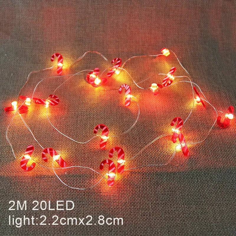 Santa Claus 2M 20LED String Lights Home Christmas Decoration Christmas Tree Ornaments 2022 Navidad Children Gifts New Year 2023