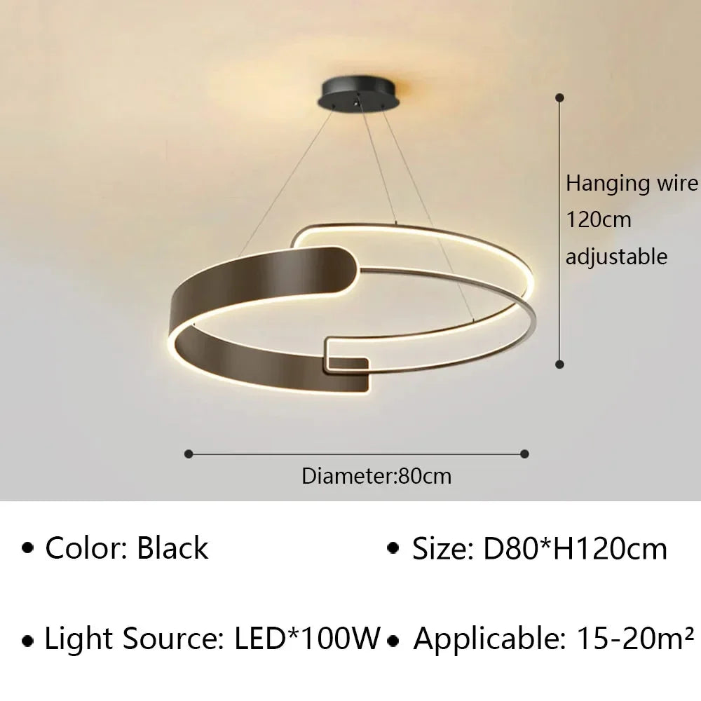 Minimalist Nordic LED Pendant Light Modern Home Decor Dining Room Bedroom Hanging Lamp Round Acrylic Chandelier