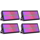 4-Pack 200W LED RGBW Strobe Lights (48+8 Segment, DMX512) - High-Output Stage Wash Uplight Fixtures for DJ, Disco, Wedding, Bar & KTV