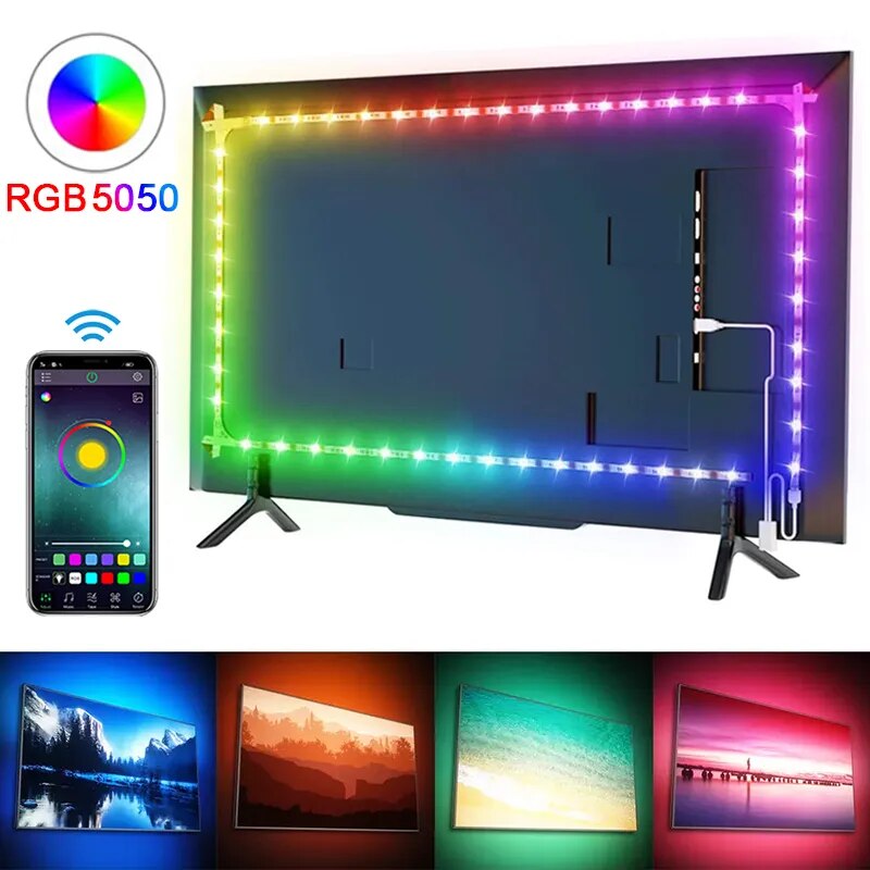 Led Strip 10M  Light RGB Infrared Bluetooth ontroller luces Luminous Decoration For Living Room 5050 Ribbon Lighting Fita Lamp