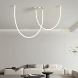 LED Italian minimalist curved line pendant light high-rise duplex apartment hall light modern minimalist living room light