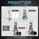 2Pcs Turbo H7 H18 LED Lights 1:1 Mini Size Head Lamp Wireless 20000LM CSP LED Chips H7 Car LED Headlight Bulb 6000K White 12V