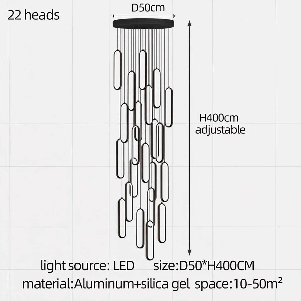 Minimalist Staircase Chandelier Nordic Modern LED Pendant Light Ceiling Lamp Hanging light For Living Room Restaurant Villa Loft