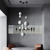 White Glass Round Ball Pendant Ceiling Chandelier Designer 4 Head LED Cafe Bar Bedroom Kitchen Hanging Lamp Fixture