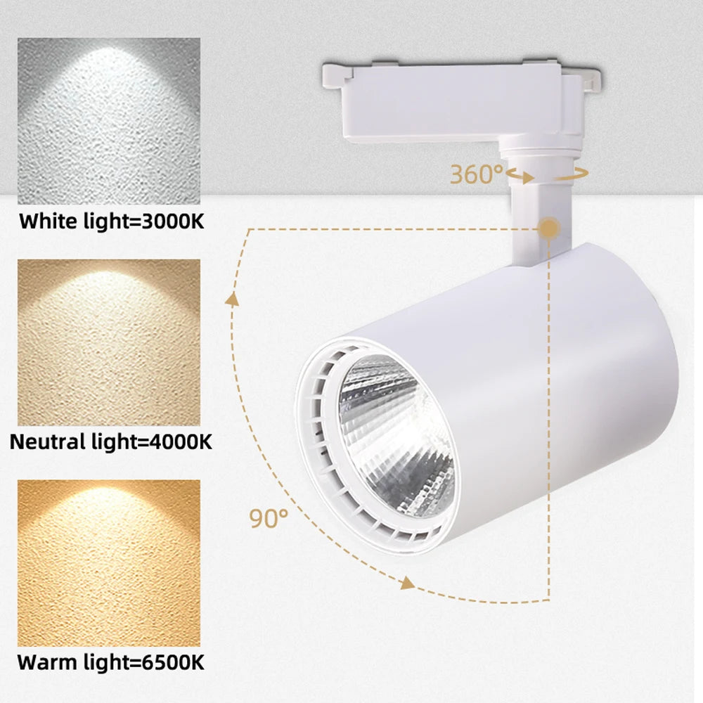 Led Track Light Spot Led Rail Lighting COB Light Fixture Led Spot Lights 220v Ceiling spots Lamp For kitchen Clothing Shop Store