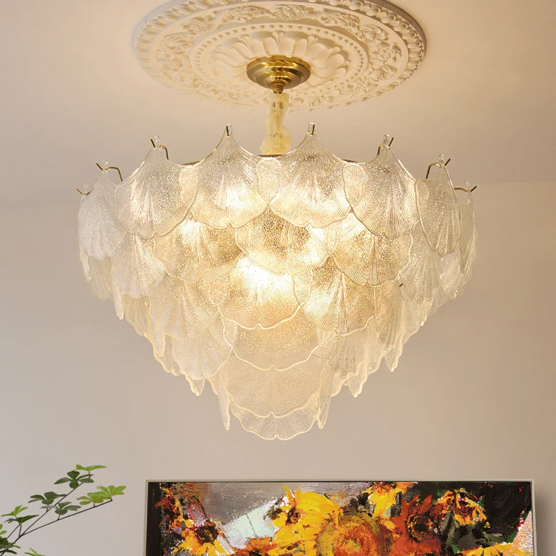Modern French Style Glass Led Chandelier For Living Room Bedroom Dining Room Kitchen Art Romantic Design Pendant Light Fixtures
