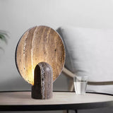 Luxury Nordic LED Desk Lamp | Dark Travertine Style Resin Light for Home Decor