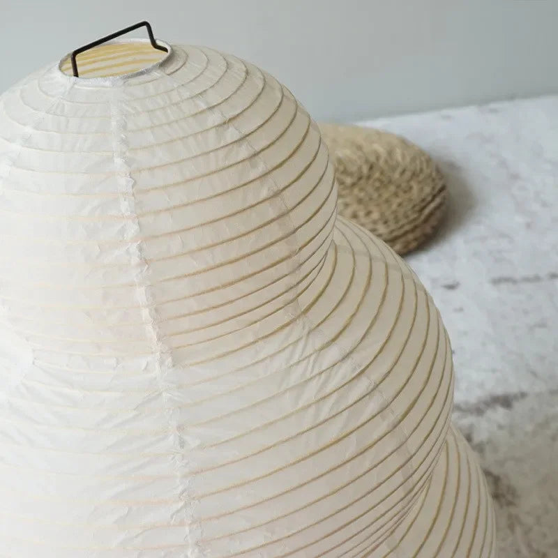 Japanese Design Akari Noguchi Table Lamp - White Rice Paper Desk Light