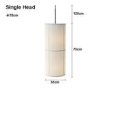 Designer Menu Hashira Cluster Pendant Light Vintage Cloth Lampshade Hanging Lamp Dining Room Minimalist Cylindrical Chandelier