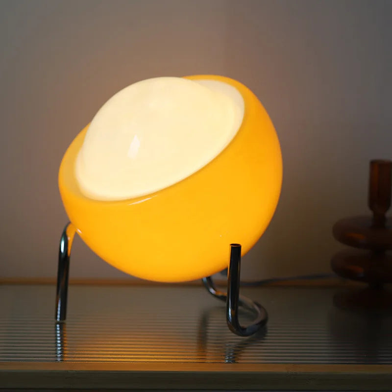 Medieval Bauhaus Glass Table Lamp - Nordic Retro LED Mushroom Desk Light