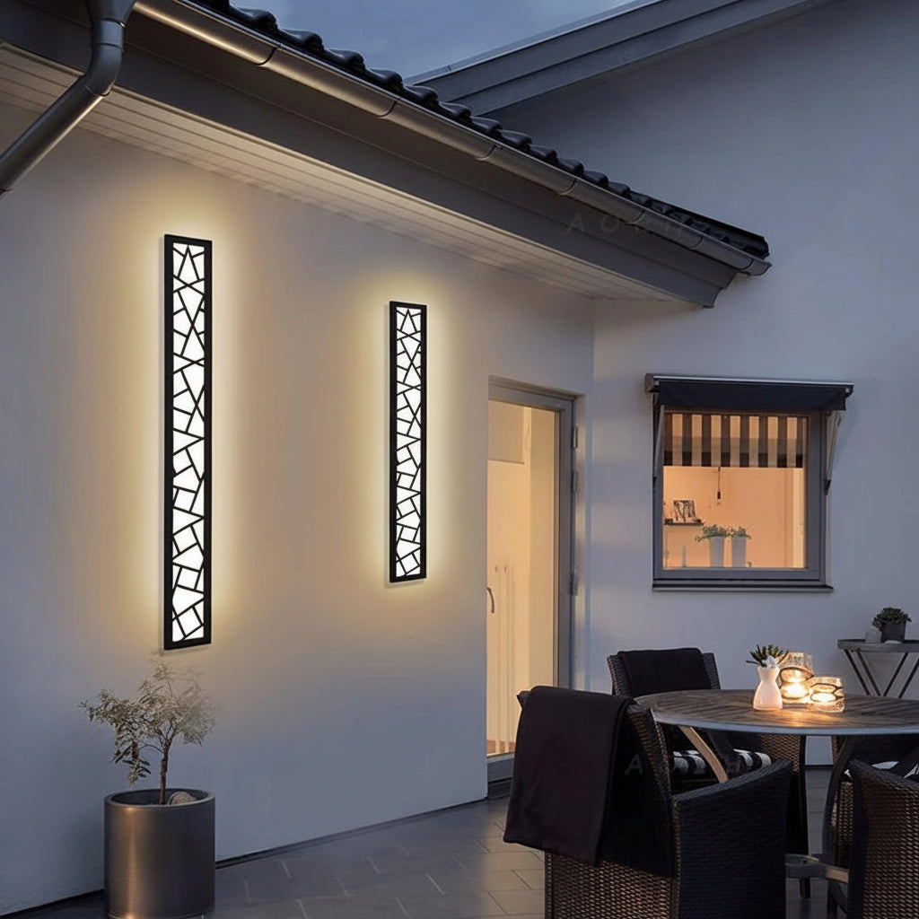 IP65 Waterproof LED Long Wall Sconce (Black Anti-Rust) - Decorative Bird's Nest Exterior Porch Light Fixture for Gardens, Terraces & Garage