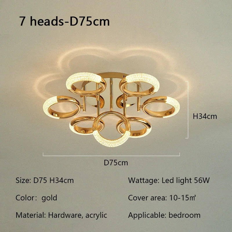 Light Luxury Ceiling Light Postmodern Living Room Lighting Master Bedroom Designer Personalized and Simple Ceiling Lamp