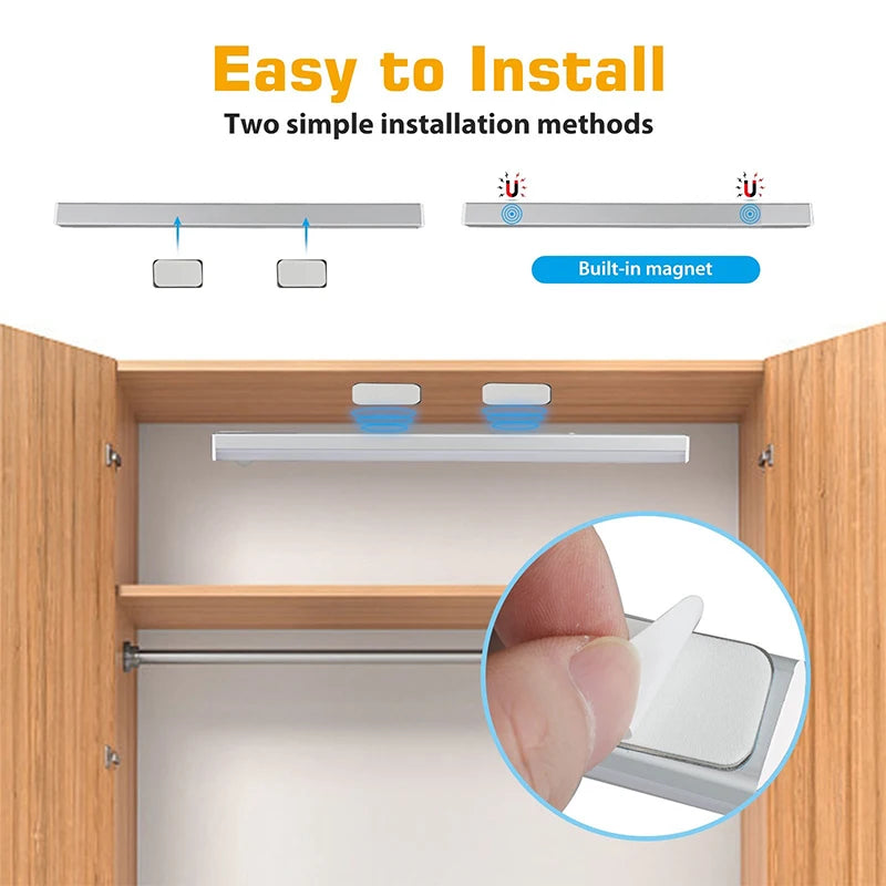 Under Cabinet Lights Motion Sensor Night Light Rechargeable Wireless LED Lamp  Bedroom Kitchen Closet Staircas Home