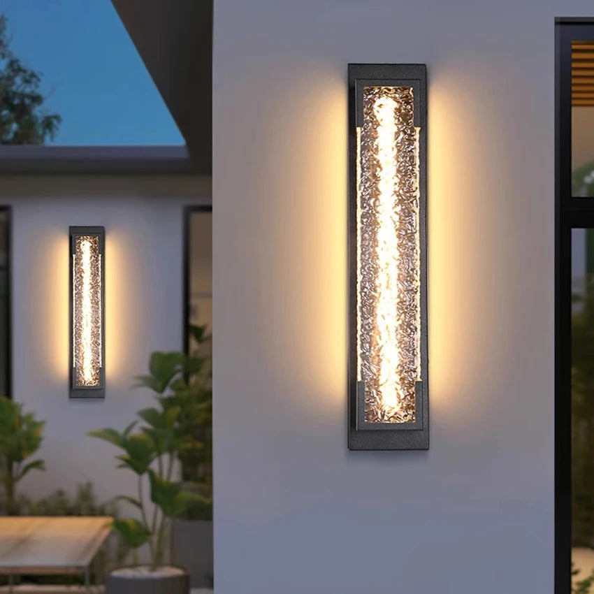 Modern Outdoor Stainless Steel Long-Strip LED Wall Lamp - IP65 Waterproof Linear Exterior Porch Sconce Fixture for Garden, Patio & House Facade