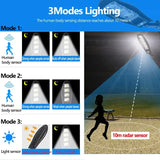 Solar Outdoor Garden & Street Light - Waterproof LED Motion Sensor Floodlight with Remote Control for Wall, Garage & Pathway