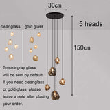 Modern Staircase LED Ceiling Chandelier - Luxury Long Hanging Pendant Light for Living Room