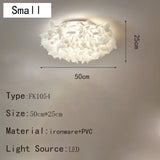 Romantic White Flower LED Ceiling Lights Bedroom Restaurant Living Room Lamp Remote Control Dimming Home Decor Hanglamp PVC