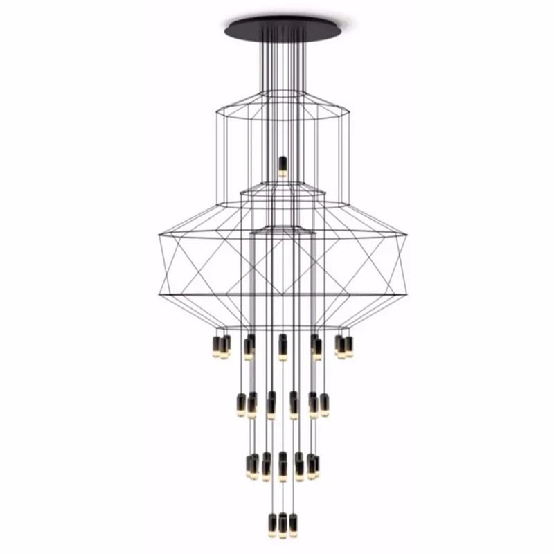 Modern Salon Chandelier Kitchen Living Dining Room Lobby Hall Stair Wireflow Hanging Lamp Loft Nordic Deco Pendant Light Lustre