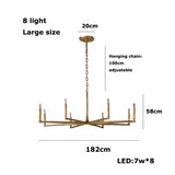 Retro American Old Tree Of 18th Century Copper Crystal LED Chandelier Lustre Suspension Luminaire Lampen For Living Room